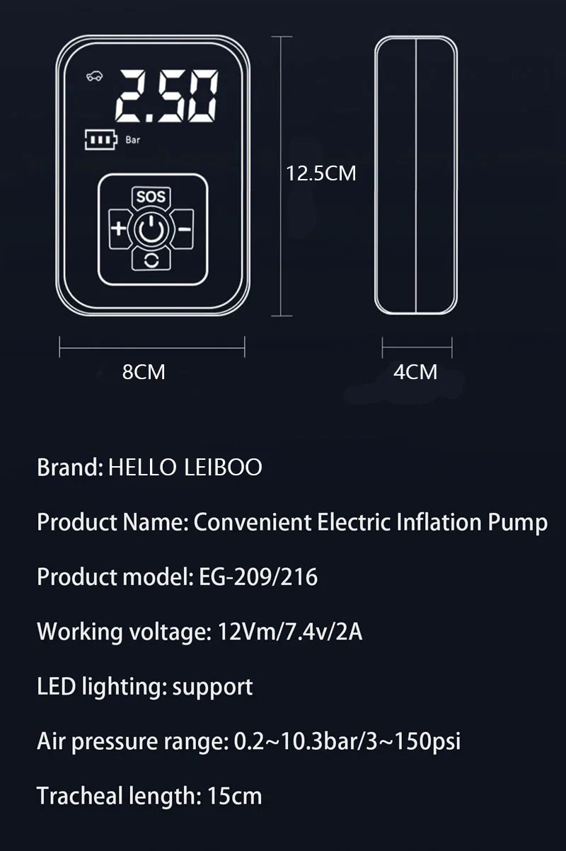 Compressor de Ar Sem Fio para Automóveis